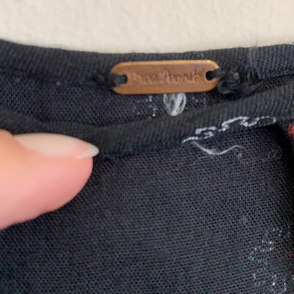 Free People - black, red, white flouncy tunic - Picture 6 of 11